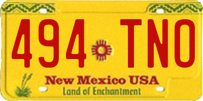 NM license plate 494TNO