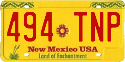 NM license plate 494TNP