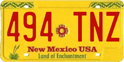 NM license plate 494TNZ