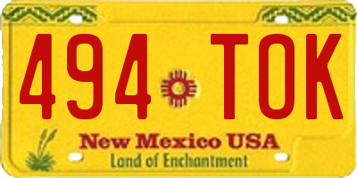 NM license plate 494TOK