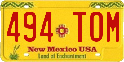 NM license plate 494TOM