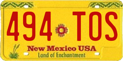 NM license plate 494TOS