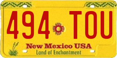 NM license plate 494TOU