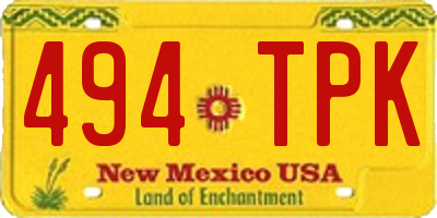 NM license plate 494TPK