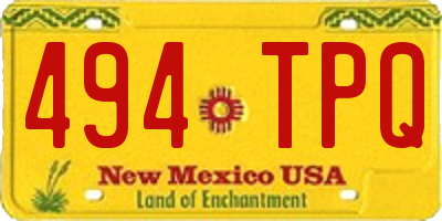 NM license plate 494TPQ