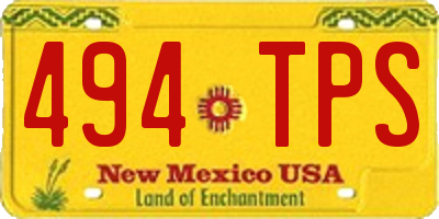 NM license plate 494TPS