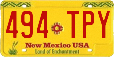 NM license plate 494TPY
