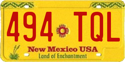 NM license plate 494TQL