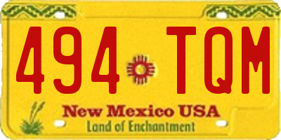 NM license plate 494TQM