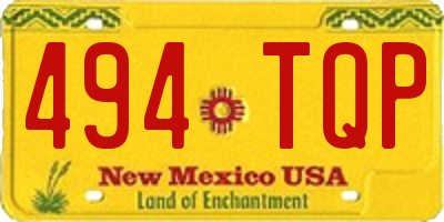 NM license plate 494TQP