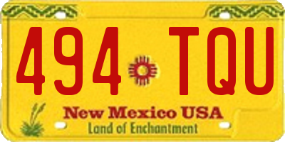 NM license plate 494TQU