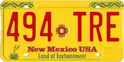 NM license plate 494TRE