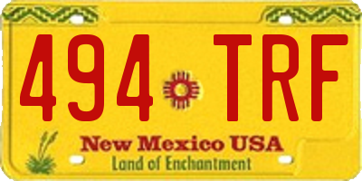 NM license plate 494TRF