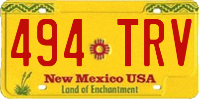 NM license plate 494TRV
