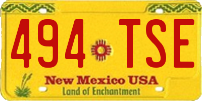 NM license plate 494TSE