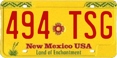 NM license plate 494TSG