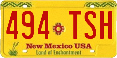 NM license plate 494TSH