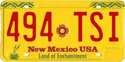 NM license plate 494TSI