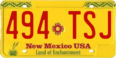 NM license plate 494TSJ