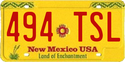NM license plate 494TSL