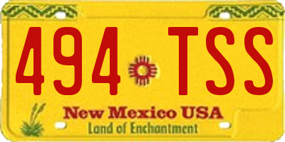 NM license plate 494TSS