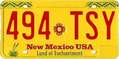 NM license plate 494TSY
