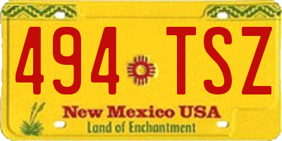 NM license plate 494TSZ