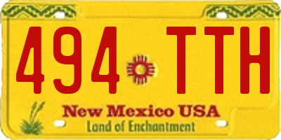 NM license plate 494TTH