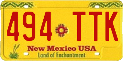 NM license plate 494TTK