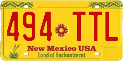 NM license plate 494TTL