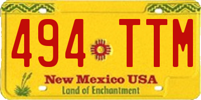 NM license plate 494TTM