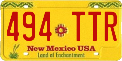 NM license plate 494TTR