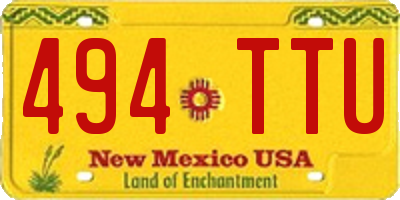 NM license plate 494TTU