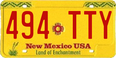 NM license plate 494TTY