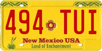 NM license plate 494TUI