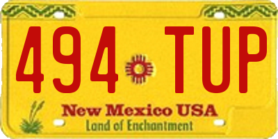 NM license plate 494TUP