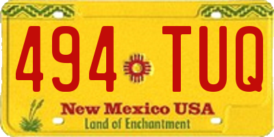 NM license plate 494TUQ