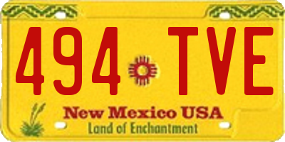 NM license plate 494TVE