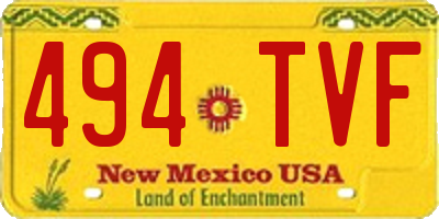 NM license plate 494TVF