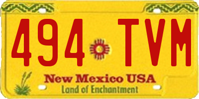 NM license plate 494TVM