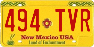 NM license plate 494TVR
