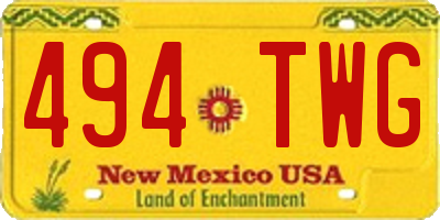 NM license plate 494TWG