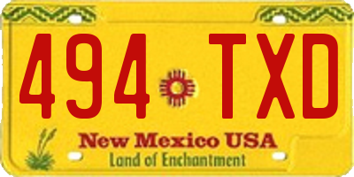 NM license plate 494TXD