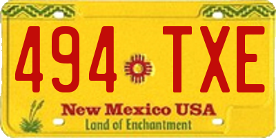 NM license plate 494TXE