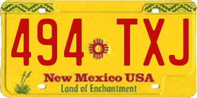 NM license plate 494TXJ