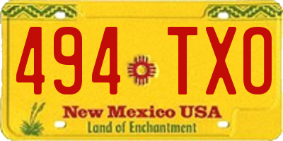 NM license plate 494TXO