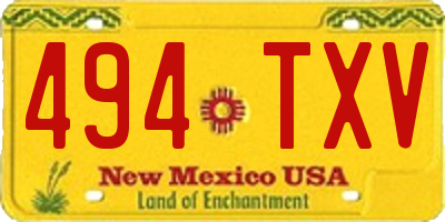 NM license plate 494TXV
