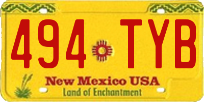 NM license plate 494TYB