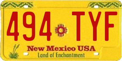 NM license plate 494TYF