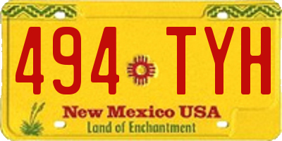 NM license plate 494TYH